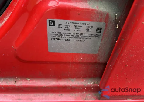 2015 Chevrolet Cruze 1Lt Auto from USA, damaged, VIN 1G1PC5SB8F7129422